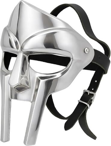 MF Doom Gladiator Face Mask Fantasy Party Costume Roman Gladiators Arena Maximus Helmet mf doom Movie viking Metal Prop (Gladiator Mask) in Saudi Arabia