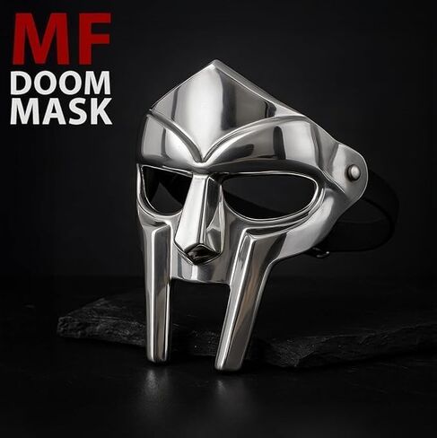 MF Doom Gladiator Face Mask Fantasy Party Costume Roman Gladiators Arena Maximus Helmet mf doom Movie viking Metal Prop (Gladiator Mask) in Saudi Arabia