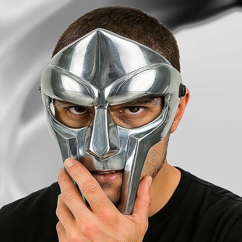 MF Doom Gladiator Face Mask Fantasy Party Costume Roman Gladiators Arena Maximus Helmet mf doom Movie viking Metal Prop (Gladiator Mask) in Saudi Arabia