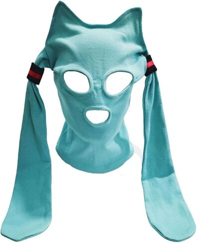 Unisex 3-Hole Full Face Men’s Costume Masks Balaclava Cap Anime Bandit Cosplay Mask for Women with Twintails and Ears in Saudi Arabia