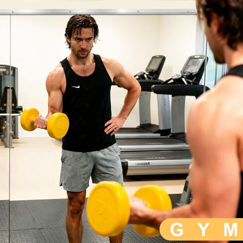 Home Gym Mirror for Wall, 50x25x2PCS, Full Length Workout Mirror, Large Frameless Tempered Glass Full Body Mirrors for Home Gym Yoga Fitness Garage Dance Studio in Saudi Arabia