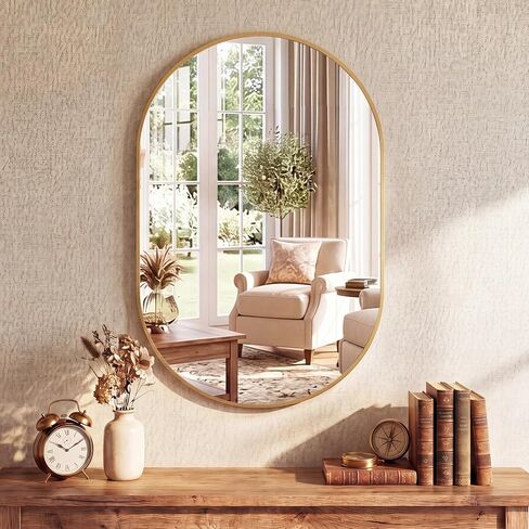 DUMOS 30-Inch Round Wall Mirror, Bathroom Wall Circle Mirror with Metal Frame, Bathroom Decor for Entryway, Living Room, Vanity, Anti-Rust, Tempered Glass, Hanging or Leaning, Black in Saudi Arabia