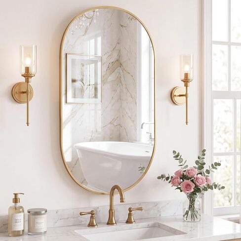 DUMOS 30-Inch Round Wall Mirror, Bathroom Wall Circle Mirror with Metal Frame, Bathroom Decor for Entryway, Living Room, Vanity, Anti-Rust, Tempered Glass, Hanging or Leaning, Black in Saudi Arabia