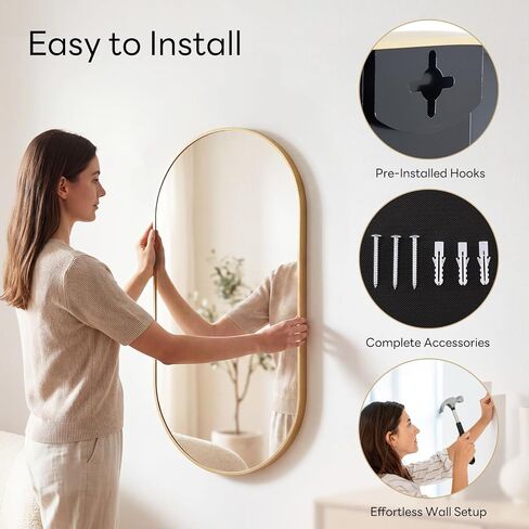 DUMOS 30-Inch Round Wall Mirror, Bathroom Wall Circle Mirror with Metal Frame, Bathroom Decor for Entryway, Living Room, Vanity, Anti-Rust, Tempered Glass, Hanging or Leaning, Black in Saudi Arabia