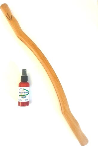 عصا تدليك Ply-U-Flex مقاس 20.5 بوصة مع لوب Ply-U-Flex بوزن 2 أونصة، عصا تدليك خشبية Gua Sha، كشط العضلات، تساعد على تخفيف تشنجات العضلات، والرسائل غير المرغوب فيها، والعقد، وعرق النسا، والتهاب المفاصل، وآلام الرقبة والكتف in Kuwait