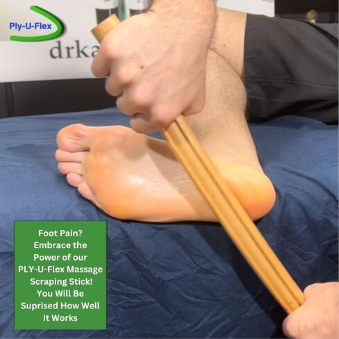 عصا تدليك Ply-U-Flex مقاس 20.5 بوصة مع لوب Ply-U-Flex بوزن 2 أونصة، عصا تدليك خشبية Gua Sha، كشط العضلات، تساعد على تخفيف تشنجات العضلات، والرسائل غير المرغوب فيها، والعقد، وعرق النسا، والتهاب المفاصل، وآلام الرقبة والكتف in Kuwait