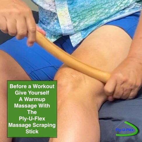 عصا تدليك Ply-U-Flex مقاس 20.5 بوصة مع لوب Ply-U-Flex بوزن 2 أونصة، عصا تدليك خشبية Gua Sha، كشط العضلات، تساعد على تخفيف تشنجات العضلات، والرسائل غير المرغوب فيها، والعقد، وعرق النسا، والتهاب المفاصل، وآلام الرقبة والكتف in Kuwait