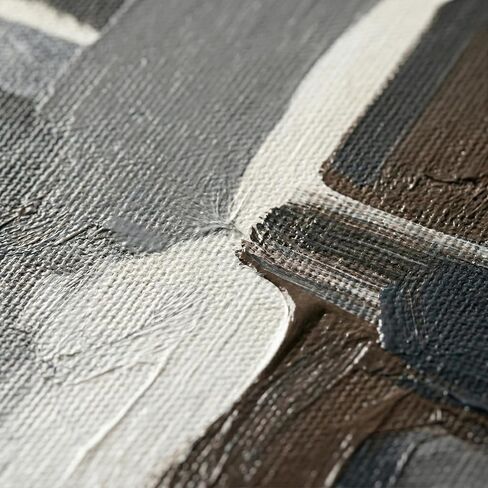 IUI Large Modern Abstract Canvas Wall Art - Neutral Gray, Beige & Gold Textured Canvas Prints, Minimalist Geometric Painting Artwork for Living Room Bedroom Office - 24" x 36"x 3 in Saudi Arabia