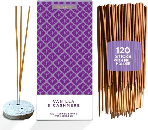 Folkulture Incense Sticks with Holder (120 Sticks) | Coconut Summer Vibes Incense for Meditation, Aromatherapy & Stress Relief| Long Burning, Charcoal-Free, Non-Toxic Incense for Summer Teacher Gifts in Kuwait
