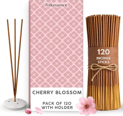 Folkulture Incense Sticks with Holder (120 Sticks) | Coconut Summer Vibes Incense for Meditation, Aromatherapy & Stress Relief| Long Burning, Charcoal-Free, Non-Toxic Incense for Summer Teacher Gifts in Kuwait