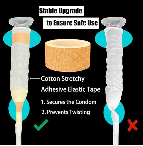 External Catheters Condom for Men, 7pc External Urinary Catheter for Incontinence Male,Home Use, Self-Sealing, 1000ml Leg Bag & 2000ml Urine Bag, Leak-Proof Urine Drainage System 25MM in Kuwait
