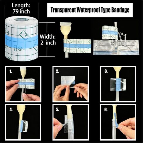 External Catheters Condom for Men, 7pc External Urinary Catheter for Incontinence Male,Home Use, Self-Sealing, 1000ml Leg Bag & 2000ml Urine Bag, Leak-Proof Urine Drainage System 25MM in Kuwait
