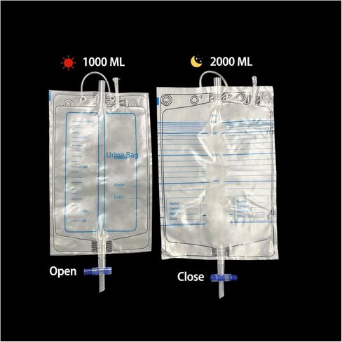 External Catheters Condom for Men, 7pc External Urinary Catheter for Incontinence Male,Home Use, Self-Sealing, 1000ml Leg Bag & 2000ml Urine Bag, Leak-Proof Urine Drainage System 25MM in Kuwait