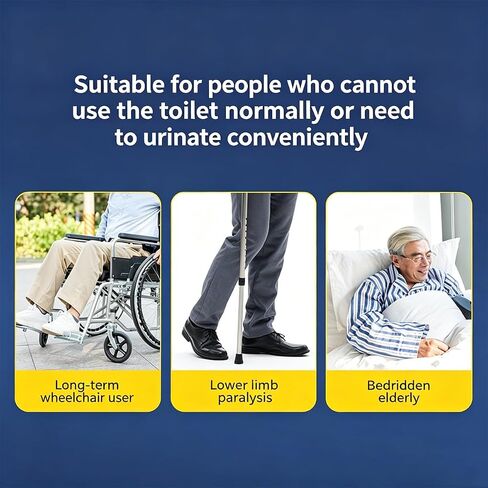 High-Quality Material Urine Collection Bag with Condom Catheters for Men, Reusable Portable Urinal with 2 Urine Catheter Bags (Elderly Men - Blue+White+Grey) in Saudi Arabia