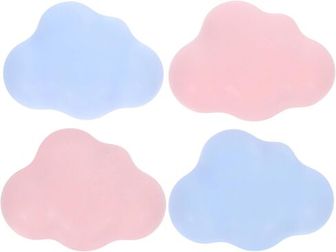 SHOWERORO 4pcs Cute Cloud Shaped Ceramic Drawer Handles for Room, Nursery Dresser Pulls, Pink and Light Blue Cartoon Cabinet Knobs for Boys and Furniture in Kuwait