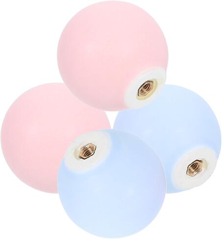 4pcs Round Ceramic Drawer Knobs Dresser Pulls Cartoon Porcelain Handles for ’s Bedroom Nursery Cabinet Furniture, Pink Light Blue in Kuwait