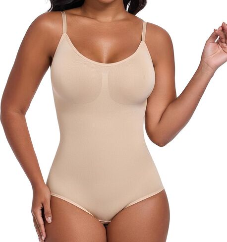 TROPICA LOVE Shapewear Bodysuit for Women, Seamless Tummy Control Body Shaper, Scoop Neck Butt Lifter Fajas Body Suits in Saudi Arabia