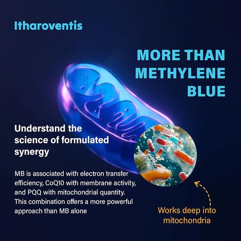 Itharoventis Methylene Blue Pharmaceutical Grade Capsules – USP Grade Supplement with CoQ10, NAC, PQQ, Glycine & Vitamin C, Capsule Format, No Formaldehyde – 60 Count in Saudi Arabia