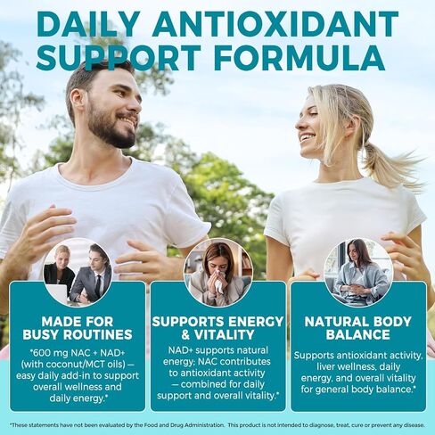 FANSHI NAC Complex with NAD+ & MCT Oil - 300 Softgels | N-Acetyl Cysteine Botanical Blend for Antioxidant Support | Enriched with Coconut Oil for High Absorption | Non-GMO & Lab Tested in Saudi Arabia