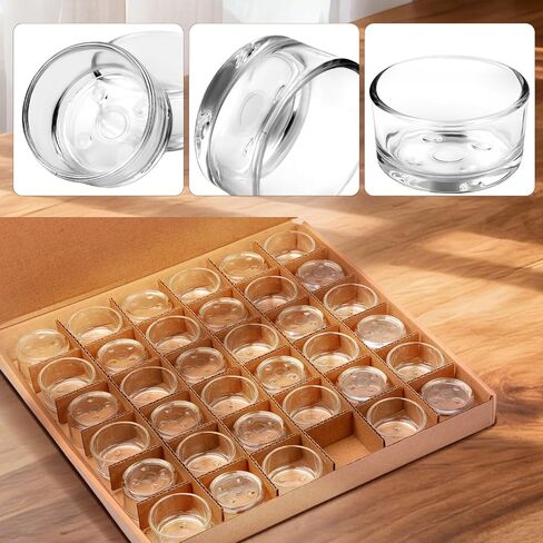 36 Pack Clear Glass Tealight Candle Holders, 1.8 Inch Small Glass Votive Candle Holders Bulk for 1.5" Tea Lights, Mini Candle Cups for Wedding Centerpieces, Party, Dinner Table, Home Decor in Saudi Arabia
