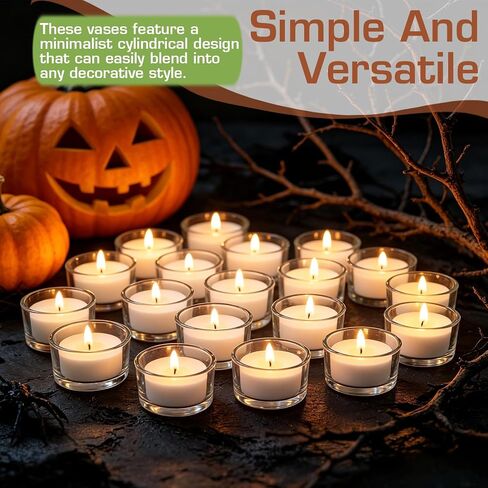 36 Pack Clear Glass Tealight Candle Holders, 1.8 Inch Small Glass Votive Candle Holders Bulk for 1.5" Tea Lights, Mini Candle Cups for Wedding Centerpieces, Party, Dinner Table, Home Decor in Saudi Arabia