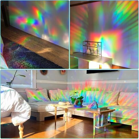 65Pcs Circle Window Stickers Non Adhesive Window Decals to Prevent Bird Strikes Vinyl Reusable Prism Rainbow Windows Clings for Birds Sun Catcher Sticker in Saudi Arabia
