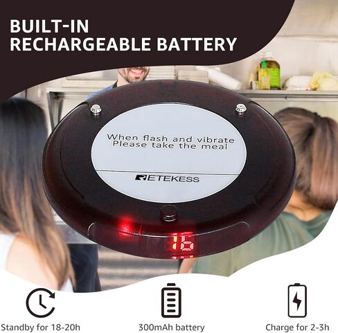 Retekess TD163 Pagers for Restaurants, Pagers and Beepers 500M Long Distance, 31 Prompt Modes, 30 Coaster Pagers for Holidy Park, Cafe, Hotel in Kuwait