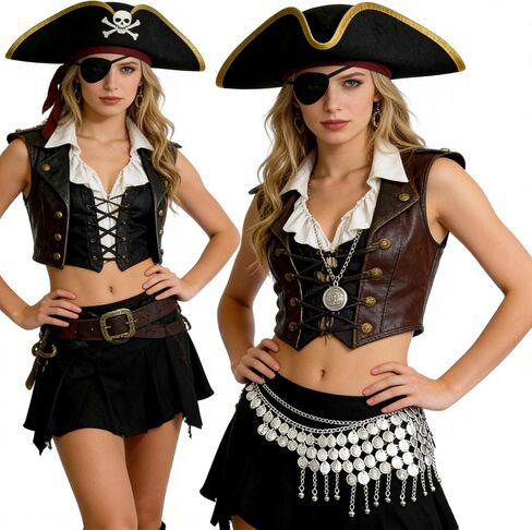 Pirate Waist Chain, Silver Waist Chain, Adorned with Coins, Beach Belly Chain, Women Pirate Jewelry Accessories in Saudi Arabia