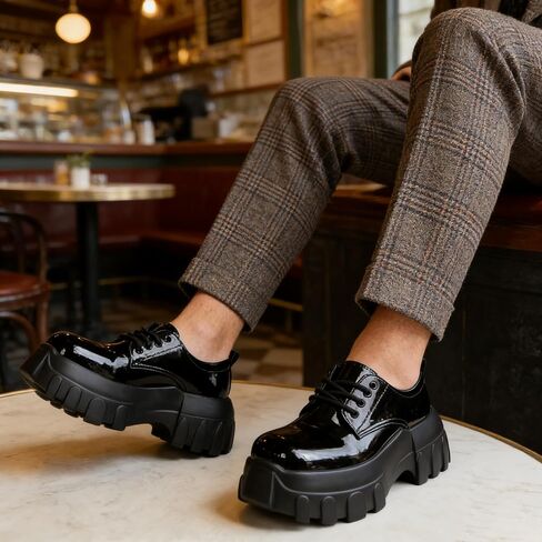 Men's Casual Dress Shoes Retro Business Lace Up Oxford Shoes Classic for Men in Kuwait