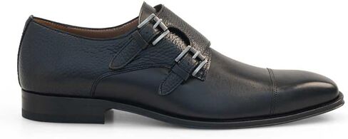 Mezlan - Double Monk Strap - Men's Cap Toe Dress Shoe in Smooth & Textured Calfskin in Kuwait