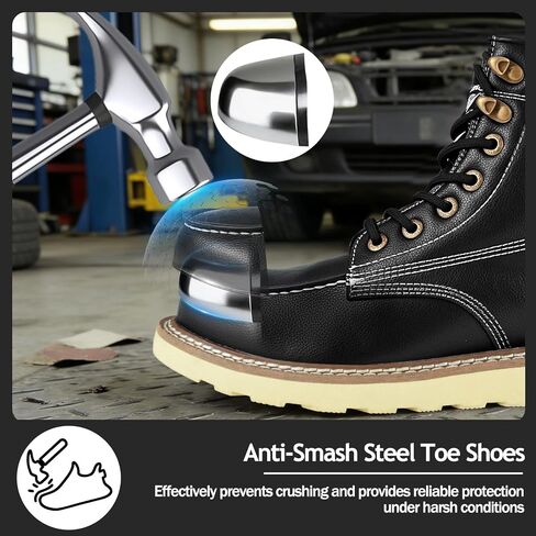 Steel Toe Boots for Men Women Slip Resistant Lightweight Steel Toe Shoes Puncture Proof Comfortable Safety Steel Toe Shock Absorption Work Boots in Saudi Arabia