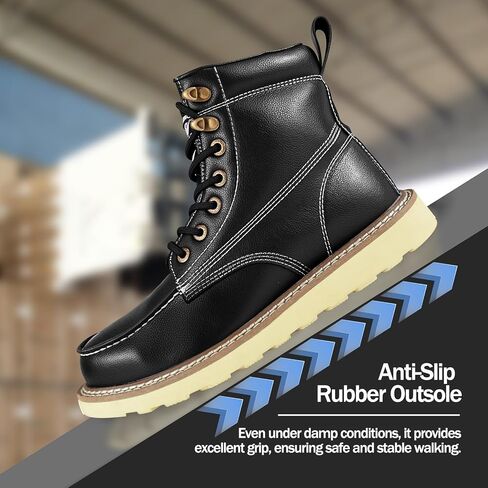 Steel Toe Boots for Men Women Slip Resistant Lightweight Steel Toe Shoes Puncture Proof Comfortable Safety Steel Toe Shock Absorption Work Boots in Saudi Arabia
