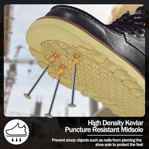 Steel Toe Boots for Men Women Slip Resistant Lightweight Steel Toe Shoes Puncture Proof Comfortable Safety Steel Toe Shock Absorption Work Boots in Saudi Arabia