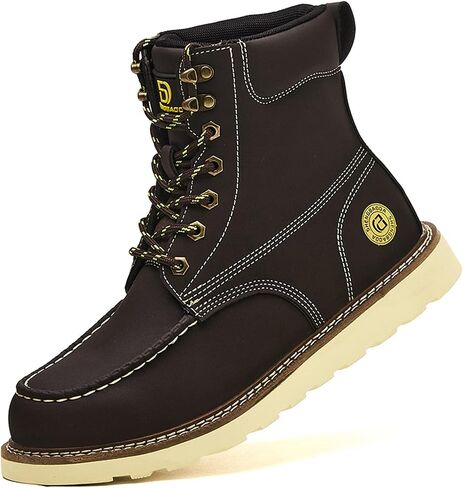 KAIDISEN Steel Toe Work Boots for Men Women,6Inch Moc Toe Slip Resistant Safety Boots for Construction Industrial & Daily Use in Kuwait