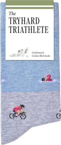 The Tryhard Triathlete Socks – Triathlon Gifts for Men – Perfect Ironman Triathlon Gift – 1 x Pair, Size US 8-13 – Athletic Gifts for Triathletes, Men, Boys, Coaches in Saudi Arabia
