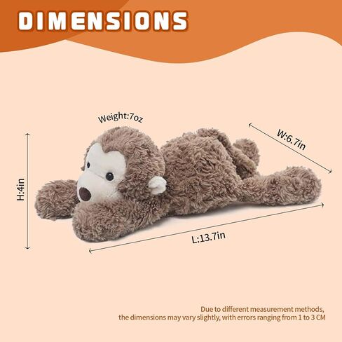 Monkey 14" 7 OZ Cute Stuffed Animals, Sensory Comfort Plush Throw Pillow Toy, Plush Toys for Stress Relief, Kawaii Plushies Hugging Toy Stuffed Monkey Gifts for Kids & Adults in Saudi Arabia