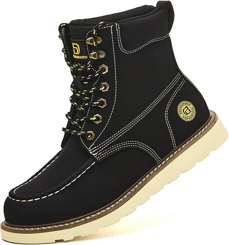 KAIDISEN Steel Toe Work Boots for Men Women,6Inch Moc Toe Slip Resistant Safety Boots for Construction Industrial & Daily Use in Saudi Arabia