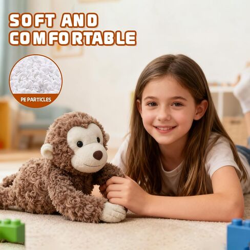 Monkey 14" 7 OZ Cute Stuffed Animals, Sensory Comfort Plush Throw Pillow Toy, Plush Toys for Stress Relief, Kawaii Plushies Hugging Toy Stuffed Monkey Gifts for Kids & Adults in Saudi Arabia