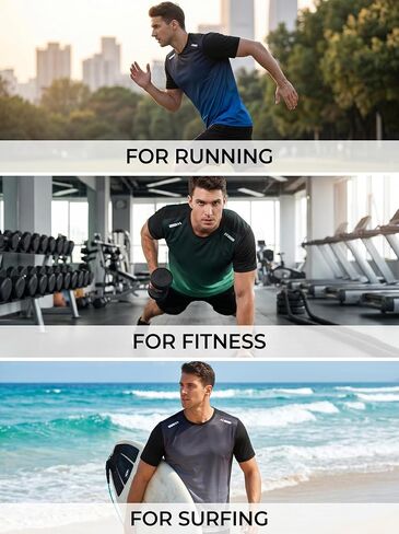 3 Pack Mens T-Shirts - Dry Fit Workout Shirts for Men, Gradient Athletic Short Sleeve Mesh Tees, Quick Dry Gym Tops in Kuwait