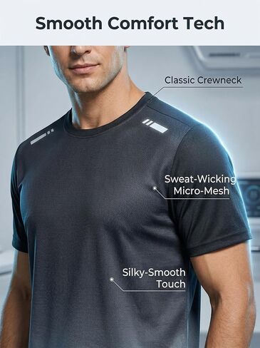 3 Pack Mens T-Shirts - Dry Fit Workout Shirts for Men, Gradient Athletic Short Sleeve Mesh Tees, Quick Dry Gym Tops in Kuwait