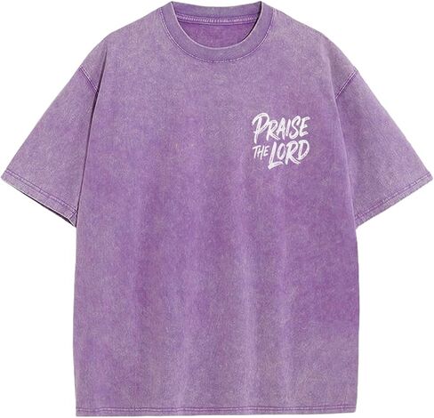 1/2 Packs Christian Jesus Shirts for Men Overiszed Graphic Tee Praise The Lord Acid Wash Streetwear Tshirt in Saudi Arabia