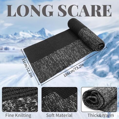 Womens Winter Warm Knit Beanie Hat Touchscreen Gloves Long Scarf Set Skull Cap Unisex Adult Royal Blue in Saudi Arabia