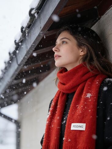 Eohak Winter Knit Scarf for Women Solid Color Long Scarf Soft Winter Neck Wraps Accessory for Cold Weather in Kuwait
