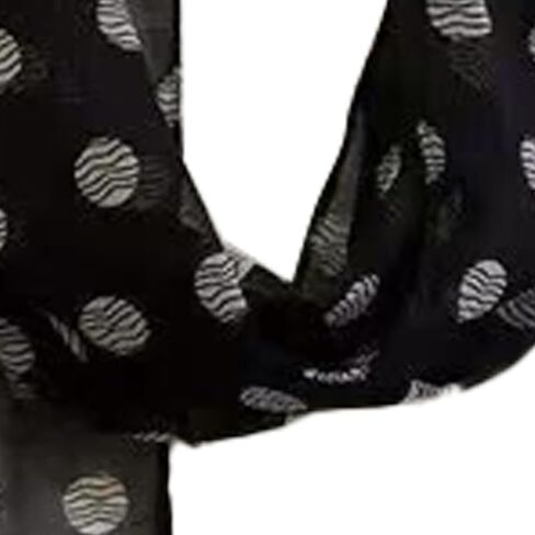Elegant Women's Water Ripples White Polka Dot Print Long Scarf – Breathable, and Perfect for Outdoor Windproof Accessories in Kuwait