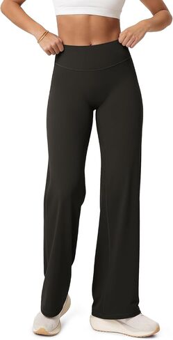 ODODOS Straight Leg Workout Leggings for Women - No Front Seam High Waist Pants Hidden Scrunch Butt Lifting Yoga Pants, 31" in Kuwait