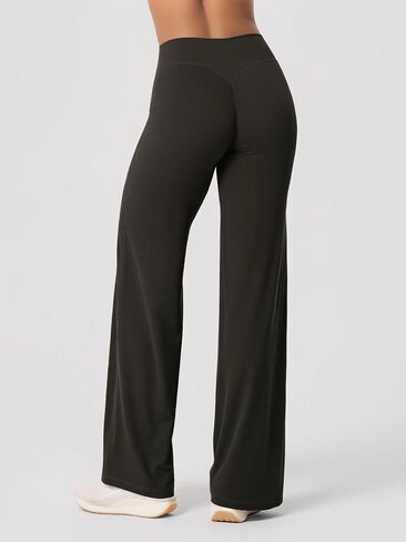 ODODOS Straight Leg Workout Leggings for Women - No Front Seam High Waist Pants Hidden Scrunch Butt Lifting Yoga Pants, 31" in Kuwait