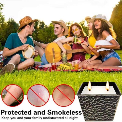 Citronella Candles Outdoor, Large 12oz 2-Pack Soy Wax Candles with Citronella Oil, 2 Wicks, 50-Hour Burn Time Each, Natural Outdoor Candles for Patio, Garden, Deck, Backyard and Summer Nights in Saudi Arabia