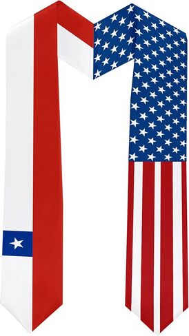 2026 Chile Flag and USA Flag Graduation Stole Graduation Sash Class of 2026 Graduation Scarf for International Student (Baccalaureate Gown and Hat Not Included) in Kuwait