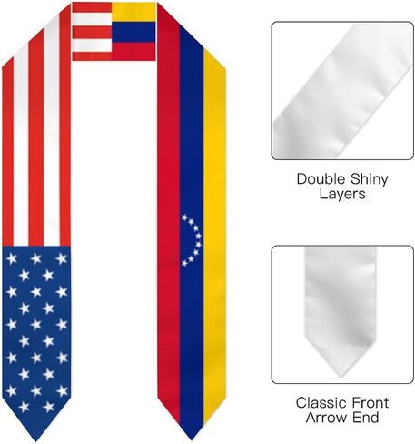 America and Jamaica Jamaicans Flag Graduation Stole Sash Scarf Lightweight Double Sided Graduation Shawl Decoration Gift in Kuwait