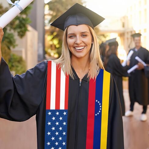 America and Jamaica Jamaicans Flag Graduation Stole Sash Scarf Lightweight Double Sided Graduation Shawl Decoration Gift in Kuwait